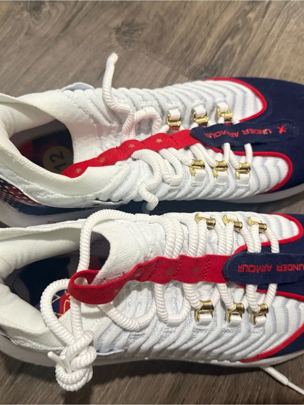 Under Armour mens Navy, White & Red baseball turf shoes